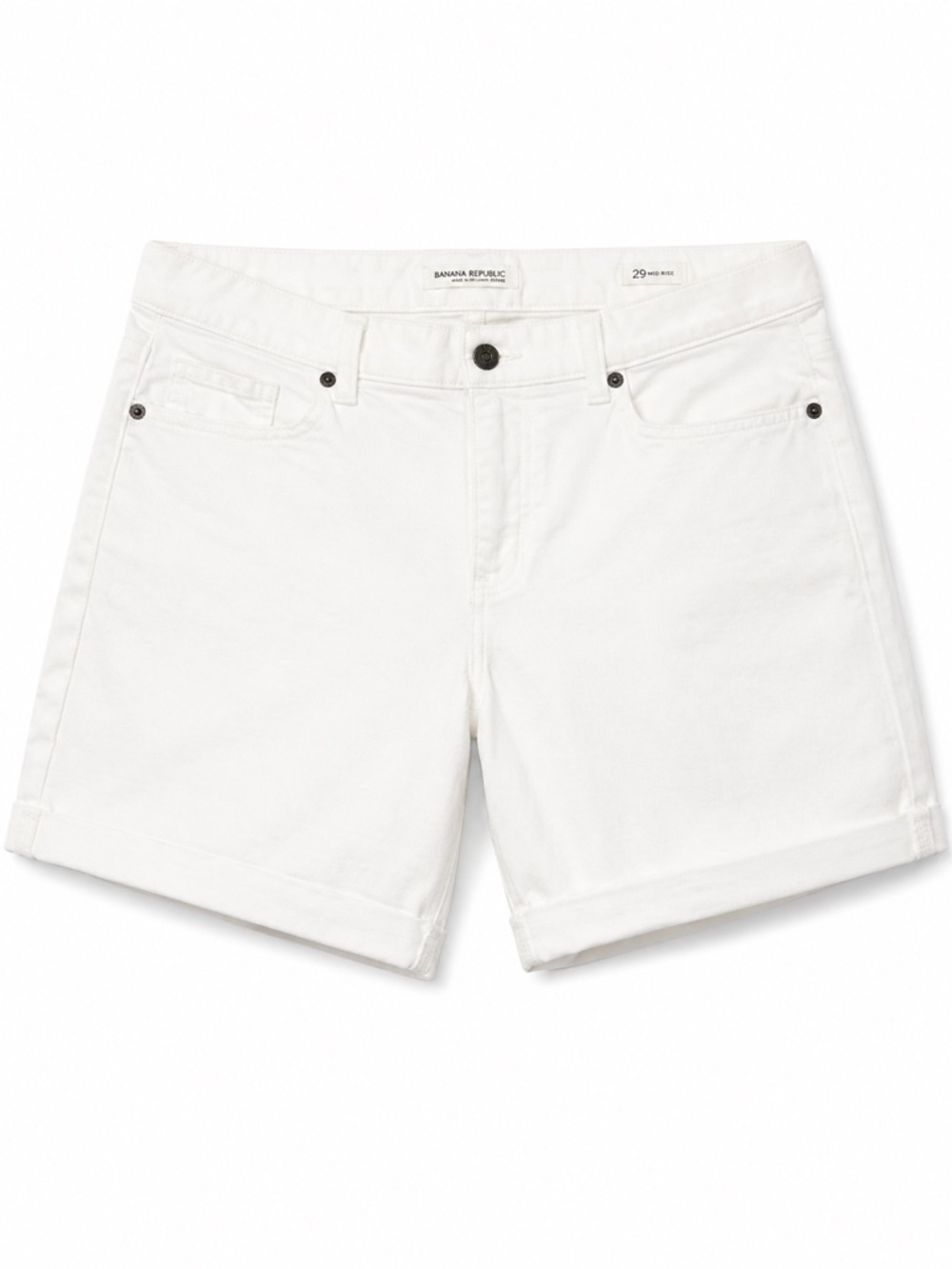 Banana Republic White Roll Up Shorts Size 29 Mid Rise Summer Casual